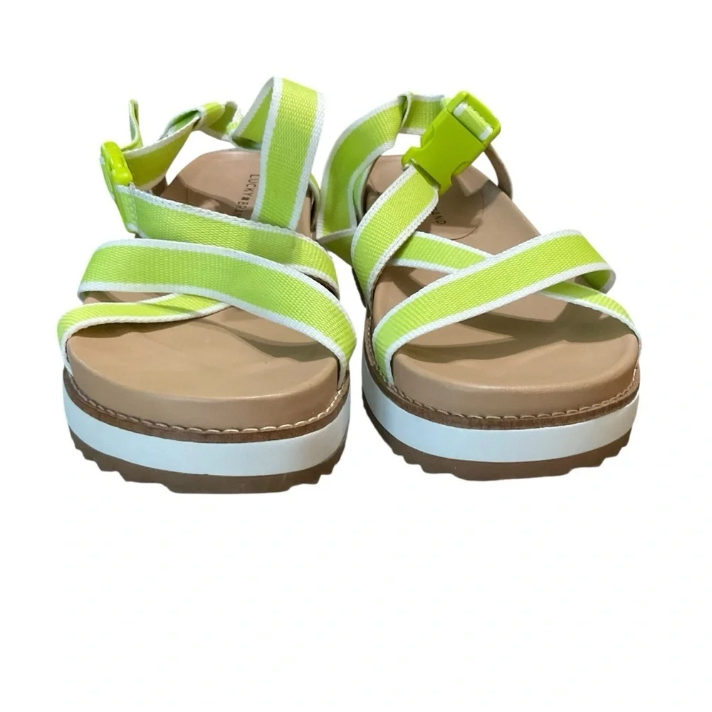 Lucky Brand Neon Green Strappy Platform Sandals Size 9.5 - Picture 5 of 8